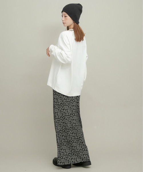 URBAN RESEARCH Sonny Label(アーバンリサーチサニーレーベル)の「UpDRIFT ルーズフィットロングTシャツ(Tシャツ/カットソー・レディース・スミクロ/ピンク/オフホワイト・MEDIUM/LARGE)」の9枚目の写真