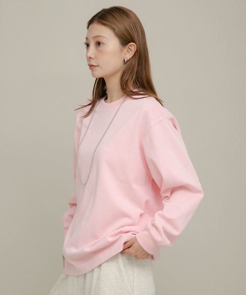 URBAN RESEARCH Sonny Label(アーバンリサーチサニーレーベル)の「UpDRIFT ルーズフィットロングTシャツ(Tシャツ/カットソー・レディース・スミクロ/ピンク/オフホワイト・MEDIUM/LARGE)」の12枚目の写真