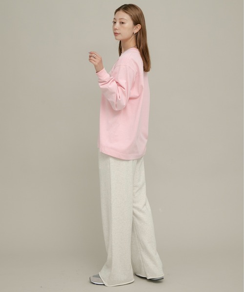 URBAN RESEARCH Sonny Label(アーバンリサーチサニーレーベル)の「UpDRIFT ルーズフィットロングTシャツ(Tシャツ/カットソー・レディース・スミクロ/ピンク/オフホワイト・MEDIUM/LARGE)」の16枚目の写真