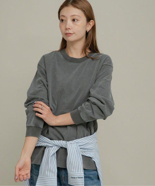 URBAN RESEARCH Sonny Label(アーバンリサーチサニーレーベル)の「UpDRIFT ルーズフィットロングTシャツ(Tシャツ/カットソー・レディース・スミクロ/ピンク/オフホワイト・MEDIUM/LARGE)」の19枚目の写真