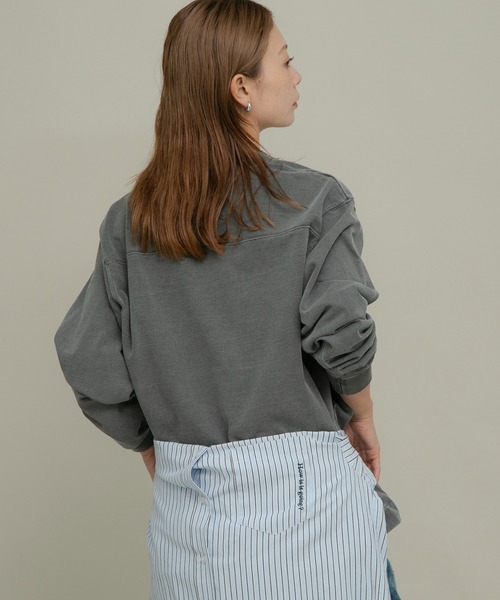 URBAN RESEARCH Sonny Label(アーバンリサーチサニーレーベル)の「UpDRIFT ルーズフィットロングTシャツ(Tシャツ/カットソー・レディース・スミクロ/ピンク/オフホワイト・MEDIUM/LARGE)」の21枚目の写真