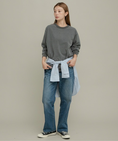 URBAN RESEARCH Sonny Label(アーバンリサーチサニーレーベル)の「UpDRIFT ルーズフィットロングTシャツ(Tシャツ/カットソー・レディース・スミクロ/ピンク/オフホワイト・MEDIUM/LARGE)」の22枚目の写真