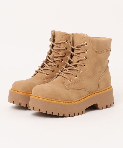 Remind me and forever(リマインドミーアンドフォーエバー)の「レースアップブーツ(ブーツ・レディース・ベージュ/ブラック・SMALL/LARGE/X-LARGE/MEDIUM)」の14枚目の写真