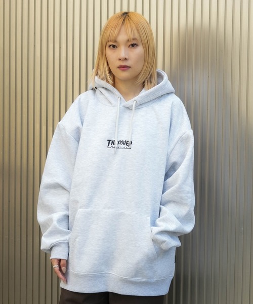 THRASHER(スラッシャー)の「【THRASHER /スラッシャー】ヘビーウェイト ワンポイントフーディ 裏起毛 マグロゴ(パーカー・メンズ・ブラウン/ブラック/グレー・MEDIUM/X-LARGE/LARGE)」の10枚目の写真