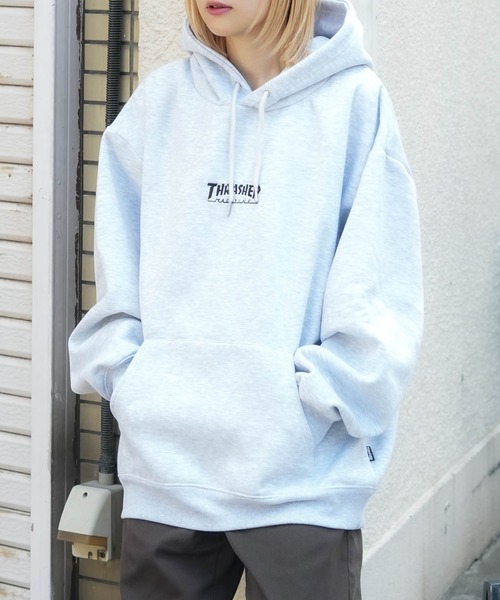 THRASHER(スラッシャー)の「【THRASHER /スラッシャー】ヘビーウェイト ワンポイントフーディ 裏起毛 マグロゴ(パーカー・メンズ・ブラウン/ブラック/グレー・MEDIUM/X-LARGE/LARGE)」の15枚目の写真