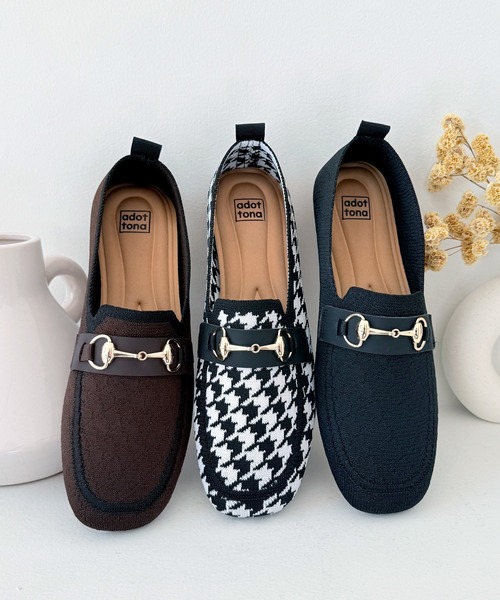 LUGG NAGG(ラグナグ)の「【addottona】【柔らかフィット】シーズンレスニットビットローファー【軽量】(ローファー・レディース・ブラック/ダークブラウン/チェック・XL/LL/L/M/S)」の6枚目の写真