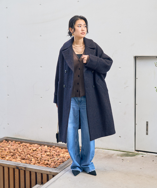 TICCA/ティッカ】別注ループヘリンボーンツイードテントコート