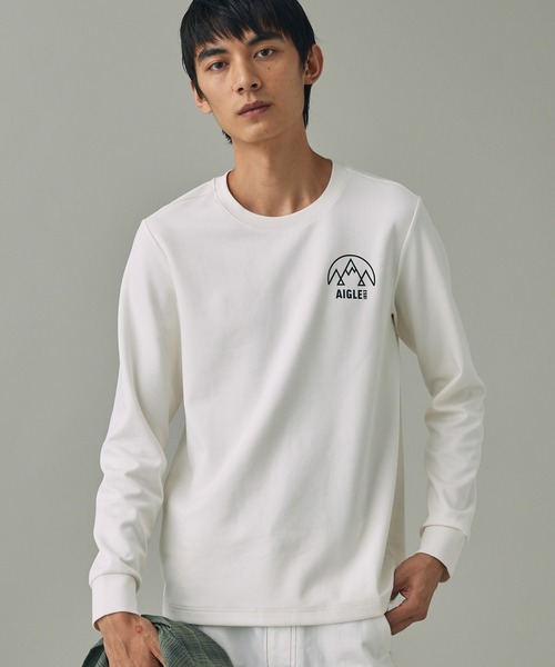 AIGLE（エーグル）の「UVカット ワンポイントロゴ スウェットTシャツ（スウェット・メンズ・ブルー/グリーン/ダークネイビー/ホワイト・L/M/S）」の19枚目の写真