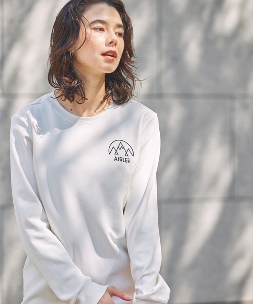 AIGLE（エーグル）の「UVカット ワンポイントロゴ スウェットTシャツ（スウェット・メンズ・ブルー/グリーン/ダークネイビー/ホワイト・L/M/S）」の5枚目の写真