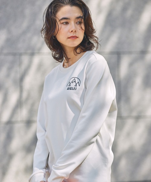 AIGLE（エーグル）の「UVカット ワンポイントロゴ スウェットTシャツ（スウェット・メンズ・ブルー/グリーン/ダークネイビー/ホワイト・L/M/S）」の6枚目の写真