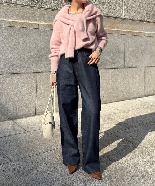 DouDou(ドゥドゥ)の「リジットタックデニム(デニムパンツ・レディース・ブルー・36/38)」の3枚目の写真