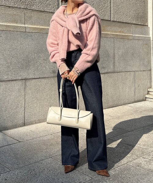 DouDou(ドゥドゥ)の「リジットタックデニム(デニムパンツ・レディース・ブルー・36/38)」の4枚目の写真