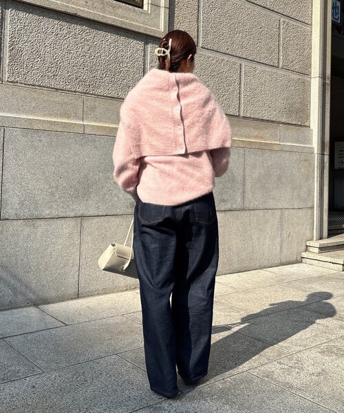 DouDou(ドゥドゥ)の「リジットタックデニム(デニムパンツ・レディース・ブルー・36/38)」の6枚目の写真