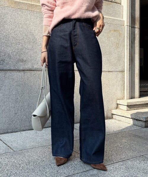 DouDou(ドゥドゥ)の「リジットタックデニム(デニムパンツ・レディース・ブルー・36/38)」の7枚目の写真