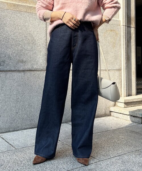 DouDou(ドゥドゥ)の「リジットタックデニム(デニムパンツ・レディース・ブルー・36/38)」の8枚目の写真