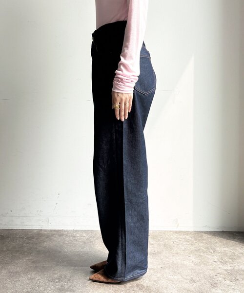 DouDou(ドゥドゥ)の「リジットタックデニム(デニムパンツ・レディース・ブルー・36/38)」の15枚目の写真