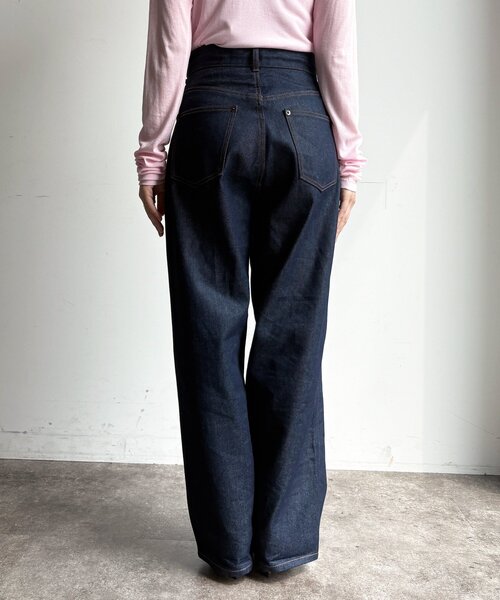 DouDou(ドゥドゥ)の「リジットタックデニム(デニムパンツ・レディース・ブルー・36/38)」の16枚目の写真