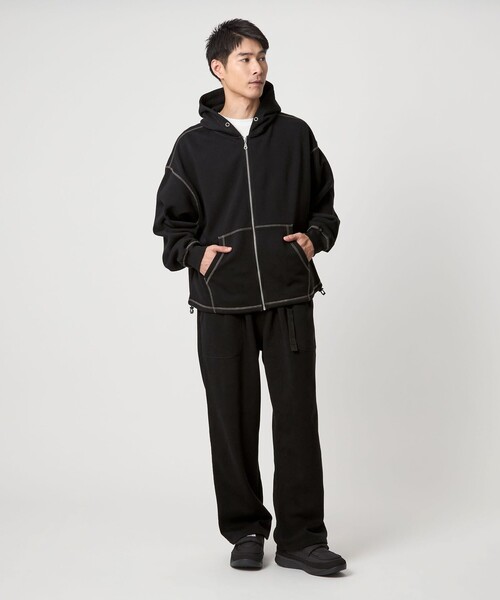 green label relaxing（グリーンレーベルリラクシング）の「【WEB限定】＜GLR or＞スウェット ウェビングベルト ファティーグ パンツ（スウェットパンツ・メンズ・グレー系/ブラック・L/S/M）」の4枚目の写真