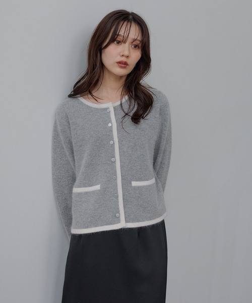 Andemiu（アンデミュウ）の「【手洗い可能】アンゴラハイショクカーディガン498696（カーディガン/ボレロ・レディース・レッド/キャメル/グレー/ブラック/ブルー・FREE）」の8枚目の写真