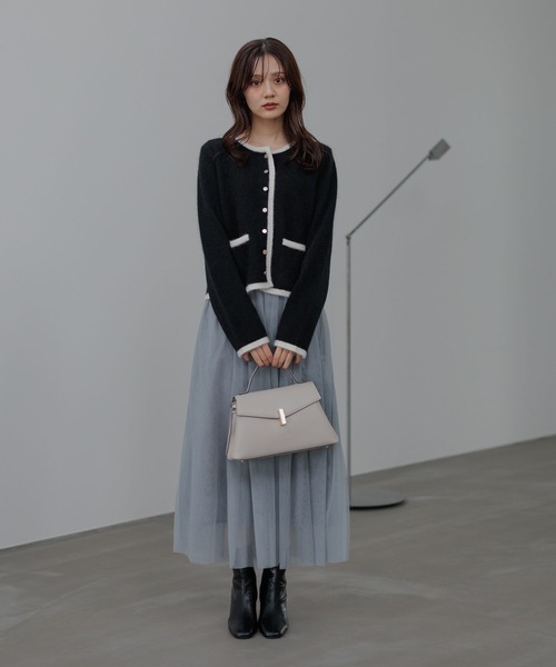 Andemiu（アンデミュウ）の「【手洗い可能】アンゴラハイショクカーディガン498696（カーディガン/ボレロ・レディース・レッド/キャメル/グレー/ブラック/ブルー・FREE）」の9枚目の写真