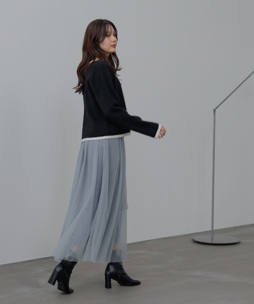 Andemiu（アンデミュウ）の「【手洗い可能】アンゴラハイショクカーディガン498696（カーディガン/ボレロ・レディース・レッド/キャメル/グレー/ブラック/ブルー・FREE）」の10枚目の写真