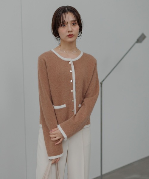 Andemiu（アンデミュウ）の「【手洗い可能】アンゴラハイショクカーディガン498696（カーディガン/ボレロ・レディース・レッド/キャメル/グレー/ブラック/ブルー・FREE）」の13枚目の写真