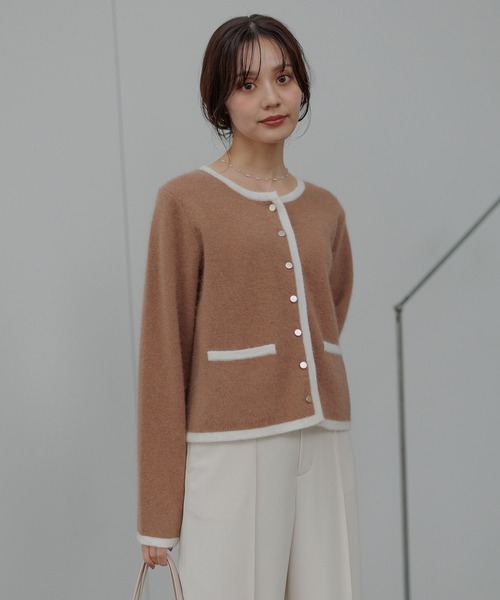 Andemiu（アンデミュウ）の「【手洗い可能】アンゴラハイショクカーディガン498696（カーディガン/ボレロ・レディース・レッド/キャメル/グレー/ブラック/ブルー・FREE）」の14枚目の写真