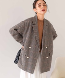 THE TOE ブラウン チェック テーラードジャケット S テーラード