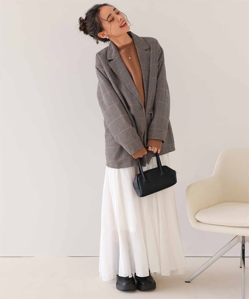 titivate（ティティベイト）の「ゴールド釦ダブルテーラードジャケット（テーラードジャケット・レディース・ダークブラウン/ブラウン/チャコール・M）」の20枚目の写真