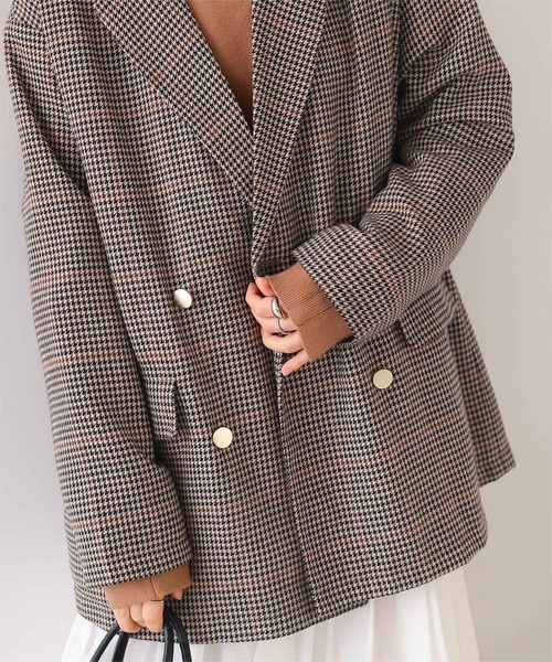 titivate（ティティベイト）の「ゴールド釦ダブルテーラードジャケット（テーラードジャケット・レディース・ダークブラウン/ブラウン/チャコール・M）」の22枚目の写真