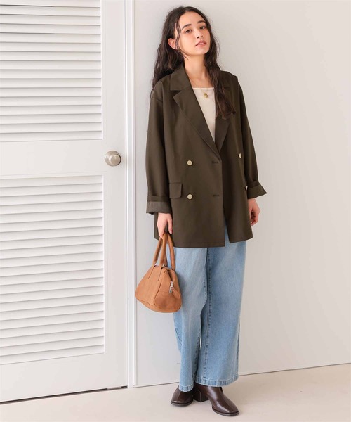 titivate（ティティベイト）の「ゴールド釦ダブルテーラードジャケット（テーラードジャケット・レディース・ダークブラウン/ブラウン/チャコール・M）」の15枚目の写真