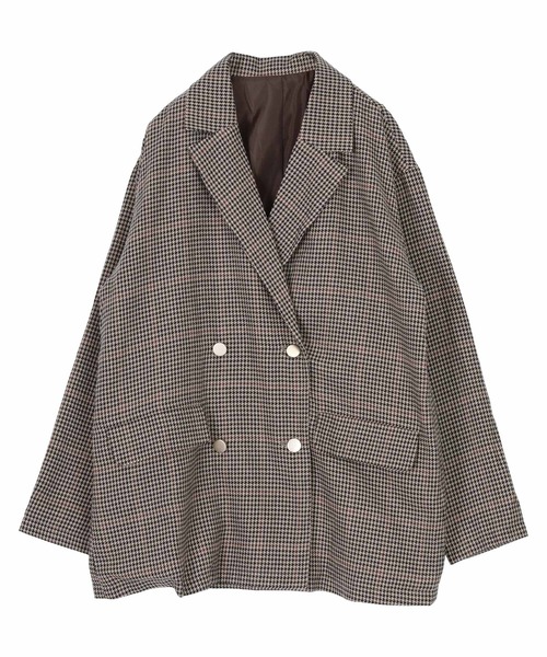 titivate（ティティベイト）の「ゴールド釦ダブルテーラードジャケット（テーラードジャケット・レディース・ダークブラウン/ブラウン/チャコール・M）」の5枚目の写真