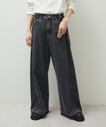 Sugar spoon | ・SUGAR SPOON タックデニムワイドパンツ(デニムパンツ)
