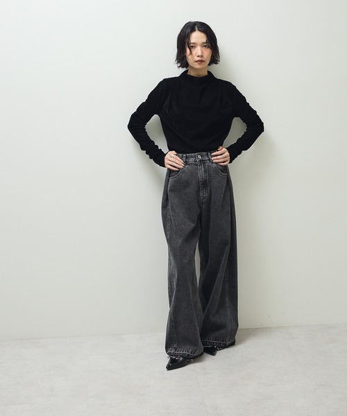 Sugar spoon（シュガースプーン）の「・SUGAR SPOON タックデニムワイドパンツ（デニムパンツ・レディース・ボルドー/グリーン/インディゴブルー/ブラック・FREE）」の16枚目の写真