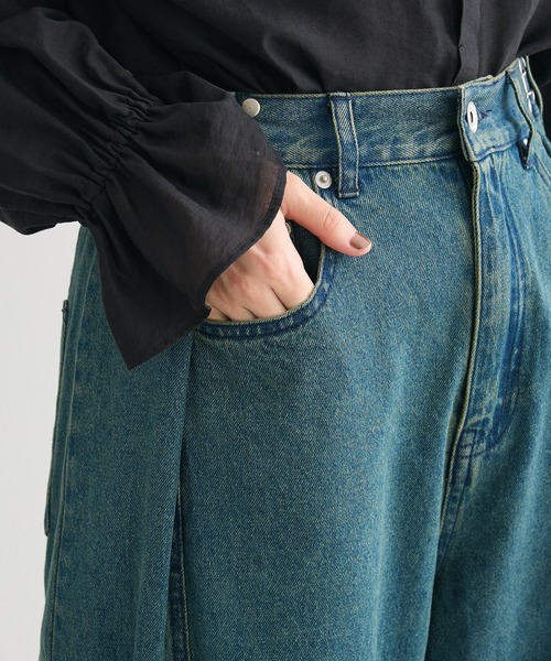 Sugar spoon（シュガースプーン）の「・SUGAR SPOON タックデニムワイドパンツ（デニムパンツ・レディース・ボルドー/グリーン/インディゴブルー/ブラック・FREE）」の20枚目の写真