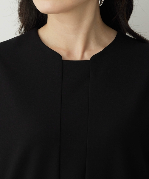 A/C DESIGN BY ALPHA CUBIC（エーシーデザインバイアルファキュービック）の「【アルファブリック】ストレッチタックワンピース【セレモニー対応】（ワンピース・レディース・ブラック・9号/11号/13号）」の7枚目の写真