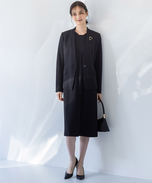 A/C DESIGN BY ALPHA CUBIC（エーシーデザインバイアルファキュービック）の「【アルファブリック】ストレッチタックワンピース【セレモニー対応】（ワンピース・レディース・ブラック・9号/11号/13号）」の12枚目の写真