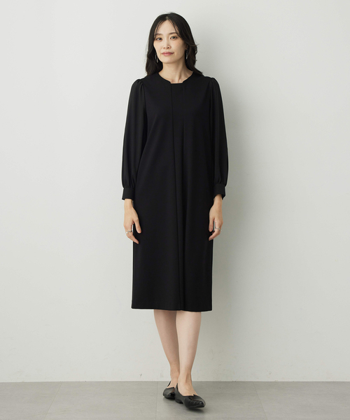 A/C DESIGN BY ALPHA CUBIC（エーシーデザインバイアルファキュービック）の「【アルファブリック】ストレッチタックワンピース【セレモニー対応】（ワンピース・レディース・ブラック・9号/11号/13号）」の19枚目の写真