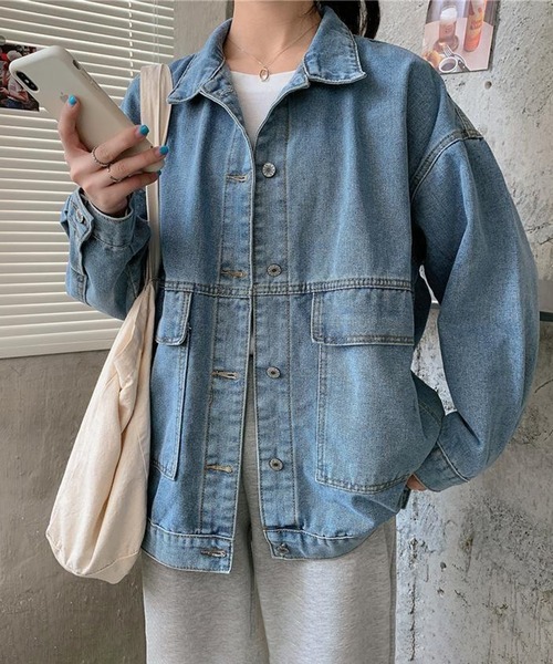 セール】【SETUP7】ボックスシルエット デニムジャケット ウォッシュ