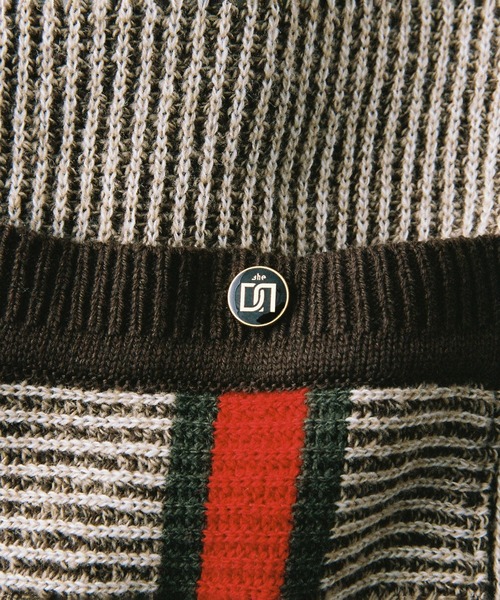 The DUFFER N NEPHEWS（ザ ダファーアンドネフューズ）の「DRIVERS YARDIE KNIT（ニット/セーター・メンズ・ブラック/ブラウン・M）」の9枚目の写真