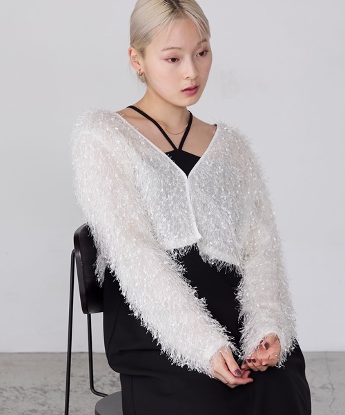 forksy.(フォルクシー)の「【forksy.】【オケージョン対応】フリンジボレロ&デザインキャミワンピースセット(ワンピース・レディース・ネイビー/ブラック系/ブラック・FREE)」の15枚目の写真