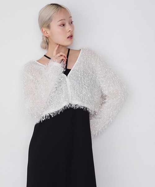 forksy.(フォルクシー)の「【forksy.】【オケージョン対応】フリンジボレロ&デザインキャミワンピースセット(ワンピース・レディース・ネイビー/ブラック系/ブラック・FREE)」の22枚目の写真