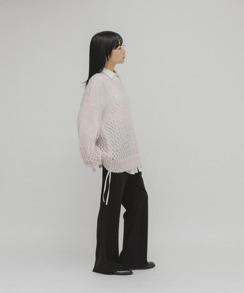 KBF（ケイビーエフ）の「シースルースパンコールニット（ニット/セーター・レディース・ピンク/ネイビー・ONE）」の8枚目の写真