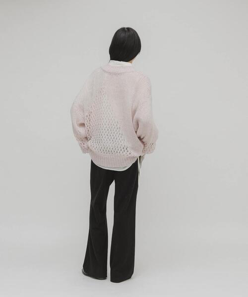 KBF（ケイビーエフ）の「シースルースパンコールニット（ニット/セーター・レディース・ピンク/ネイビー・ONE）」の9枚目の写真