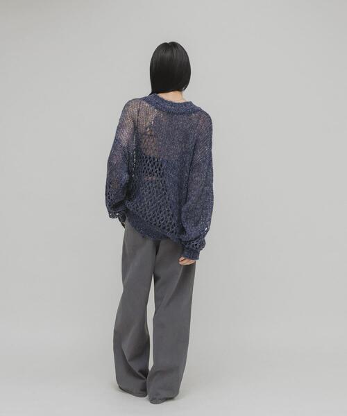 KBF（ケイビーエフ）の「シースルースパンコールニット（ニット/セーター・レディース・ピンク/ネイビー・ONE）」の15枚目の写真