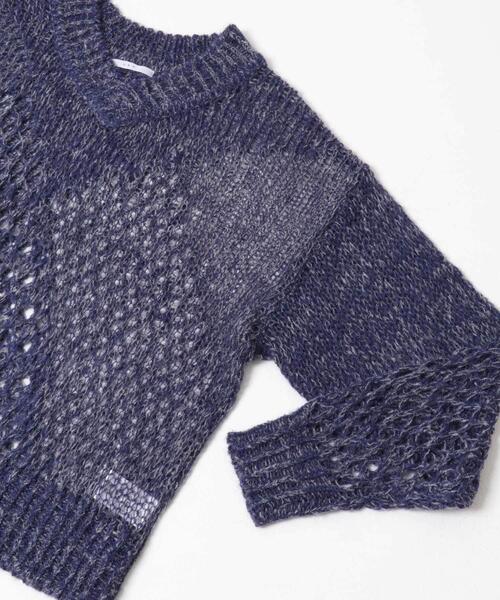 KBF（ケイビーエフ）の「シースルースパンコールニット（ニット/セーター・レディース・ピンク/ネイビー・ONE）」の17枚目の写真