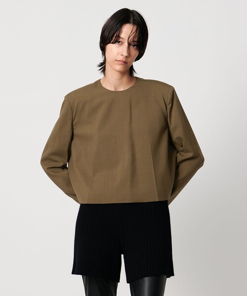 AEWEN MATOPH（イウエン マトフ）の「＜AEWEN MATOPH＞パワーショルダープレス プルオーバーブラウス（シャツ/ブラウス・レディース・ネイビー/モカ・FREE）」の4枚目の写真