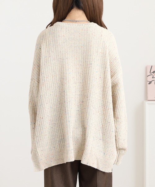 myke(ミーカ)の「myke カラーネップヤーン リメイク風ニットプルオーバー(ニット/セーター・レディース・チャコール/レッド/アイボリー/グレー・M)」の12枚目の写真