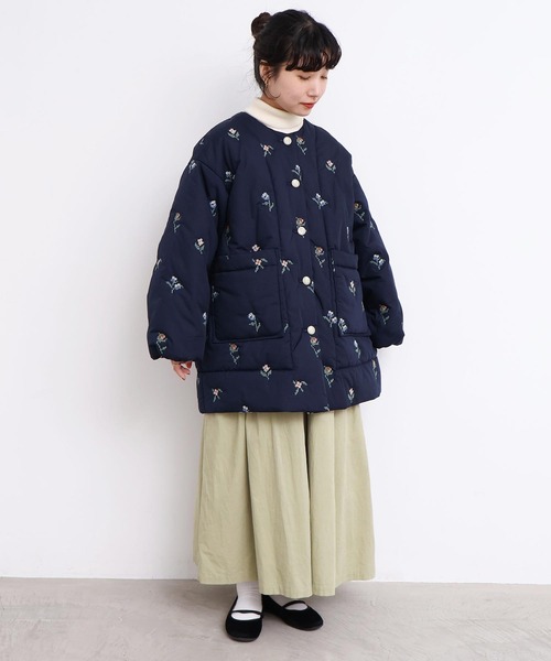 l'atelier du savon(アトリエドサボン)の「21Wシャツコール タックスカート(スカート・レディース・カーキ/ブルー/ブラック/オフホワイト・FREE)」の12枚目の写真