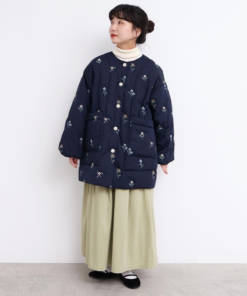 l'atelier du savon(アトリエドサボン)の「21Wシャツコール タックスカート(スカート・レディース・カーキ/ブルー/ブラック/オフホワイト・FREE)」の11枚目の写真